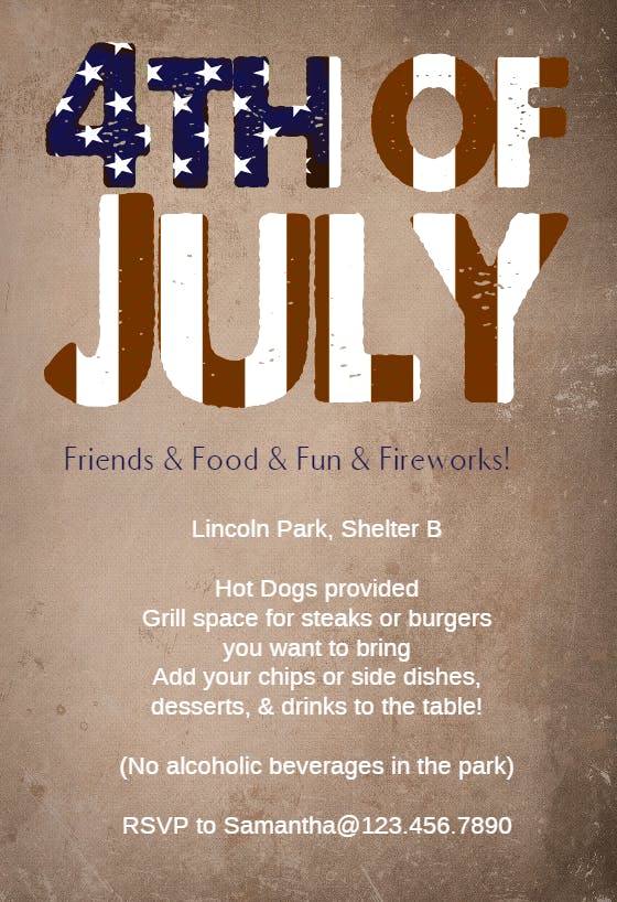 4th of july vintage - 4th of july invitation