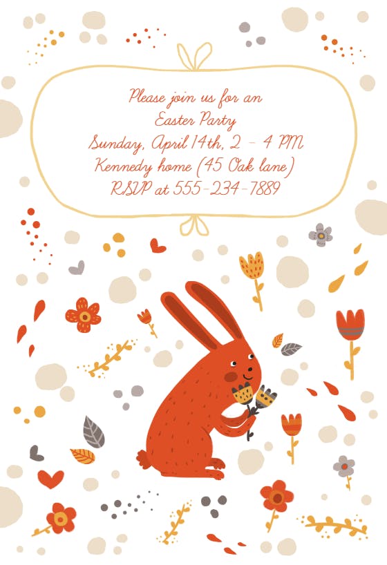 A playful bunny - easter invitation