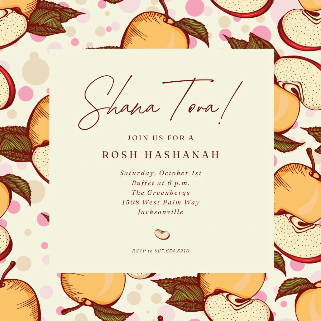 Apple acre - rosh hashanah invitation