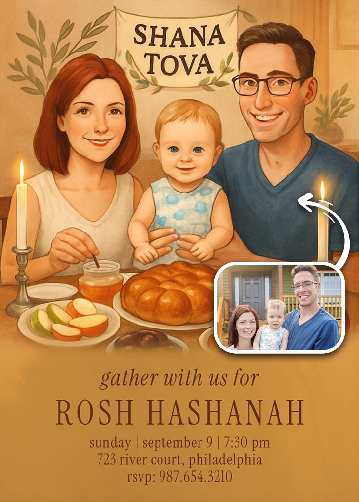 Blessings at the table - invitación para rosh hashanah