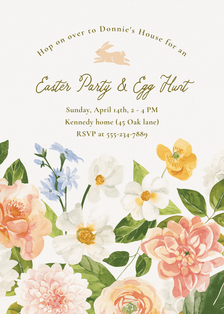 Blooming peonies - invitación de pascua
