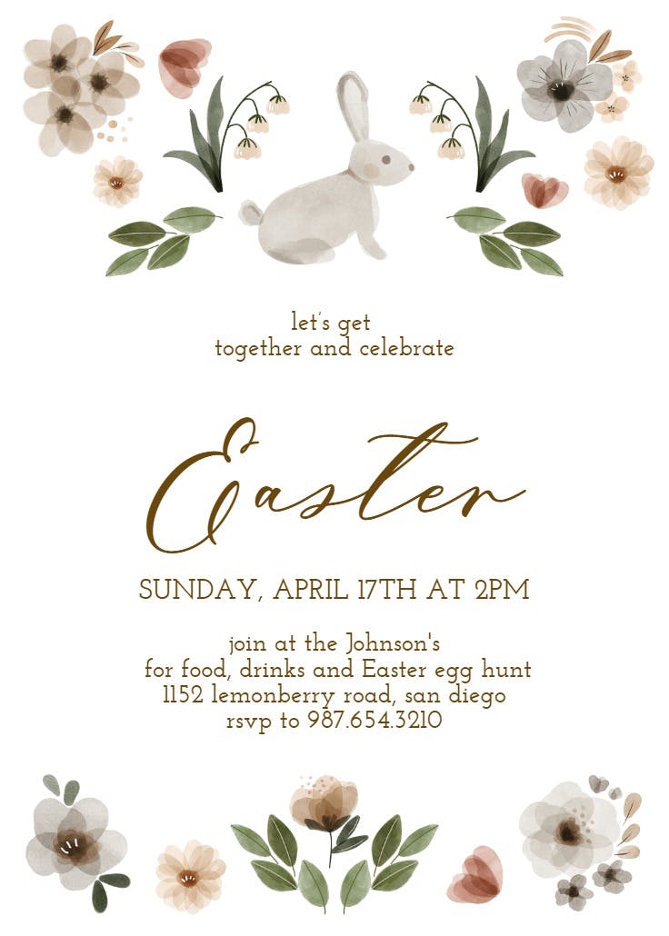 Boho woodland - easter invitation