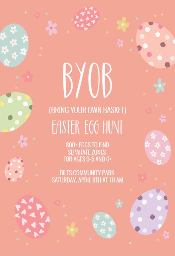 Bring your own basket - easter invitation