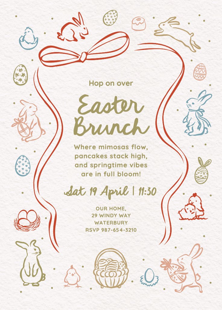 Brunch in full bloom - invitación de pascua