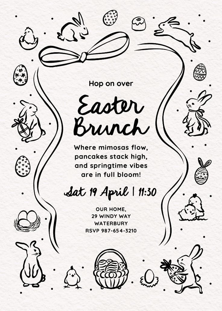 Brunch in full bloom - invitación de pascua