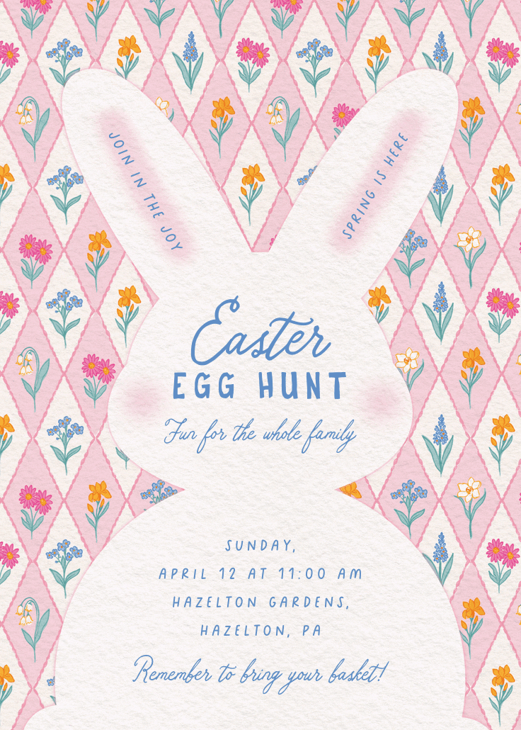 Bunny silhouette - easter invitation
