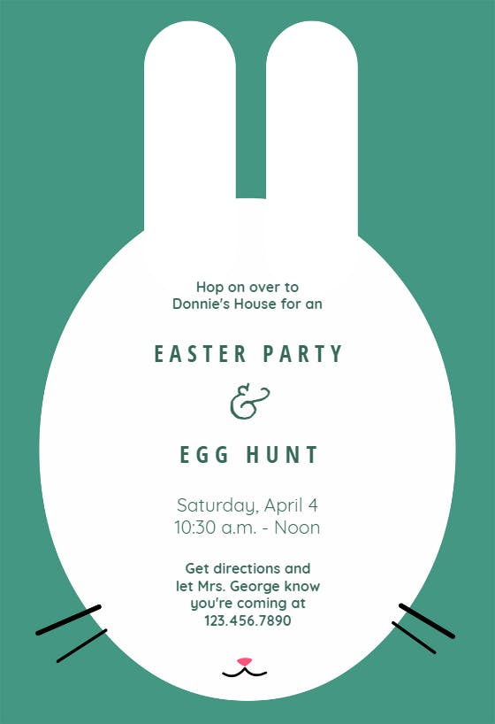 Bunny - easter invitation