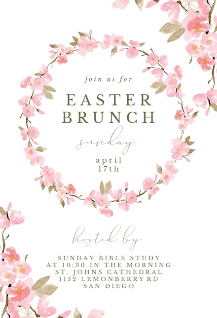Cherry Blossom - Brunch & Lunch Invitation