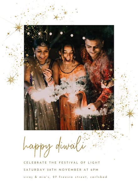 Cosmic light - diwali invitation