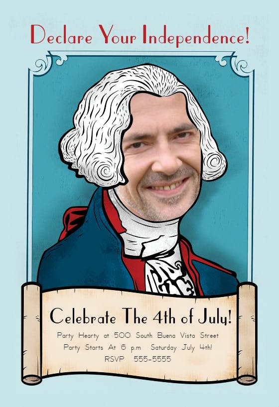 Declare your independence -  invitación para el 4 de julio