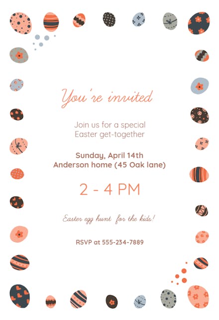 Decorative Eggs - Easter Invitation