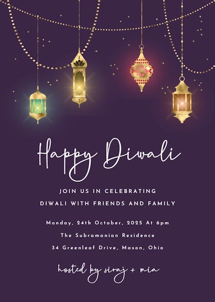 Diwali lights - diwali invitation