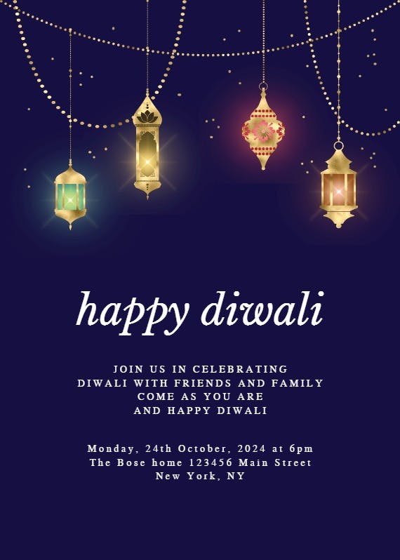 Diwali lights - diwali invitation