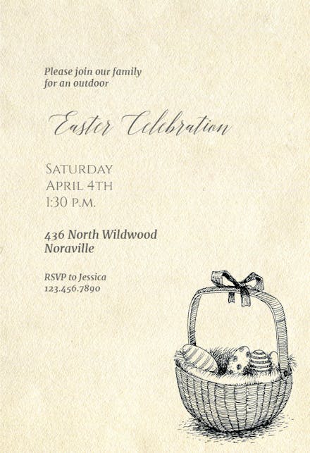 Easter Basket - Easter Invitation