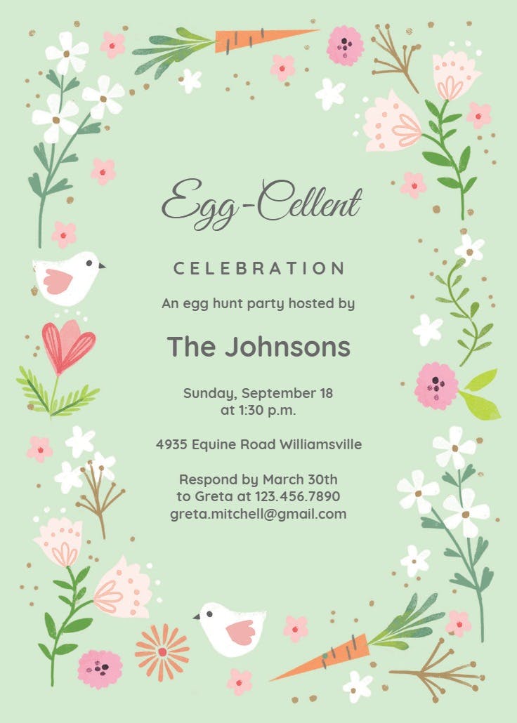 Easter bloom - invitación de pascua