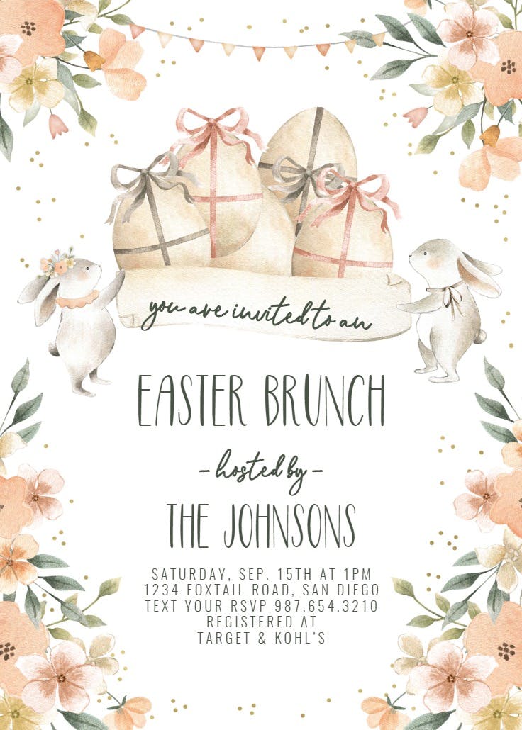 Easter celebration brunch - invitación de pascua