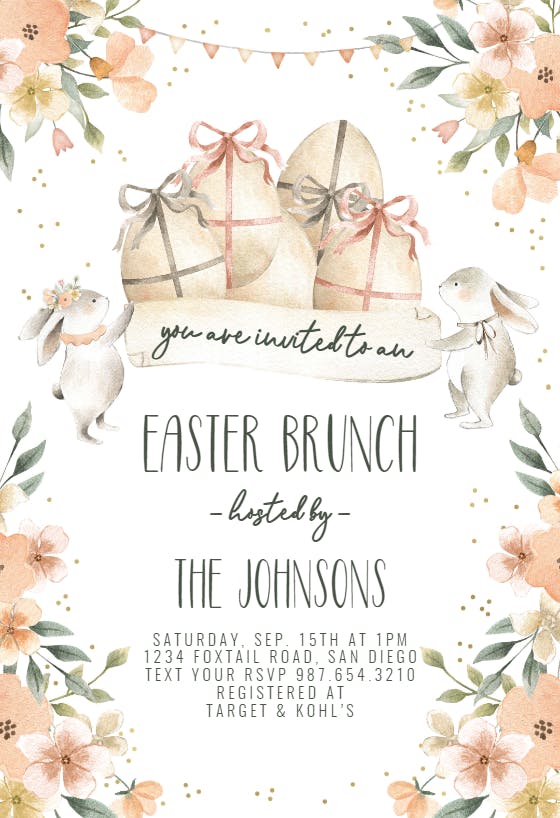 Easter celebration brunch - easter invitation