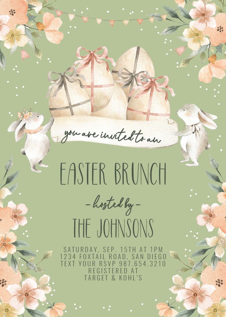 Easter celebration brunch - invitación de pascua