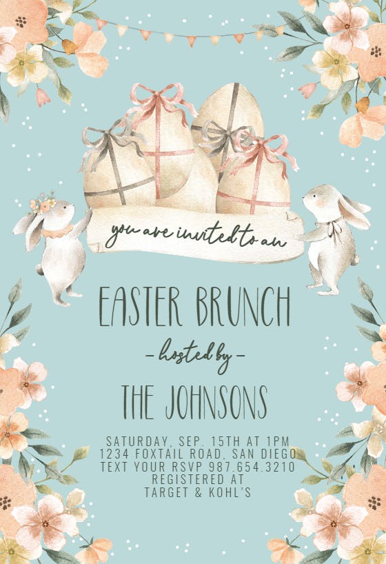 Easter celebration brunch -  invitación de pascua