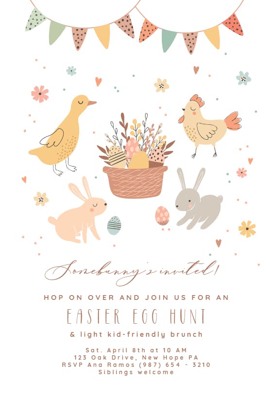 Easter egg hunt - easter invitation