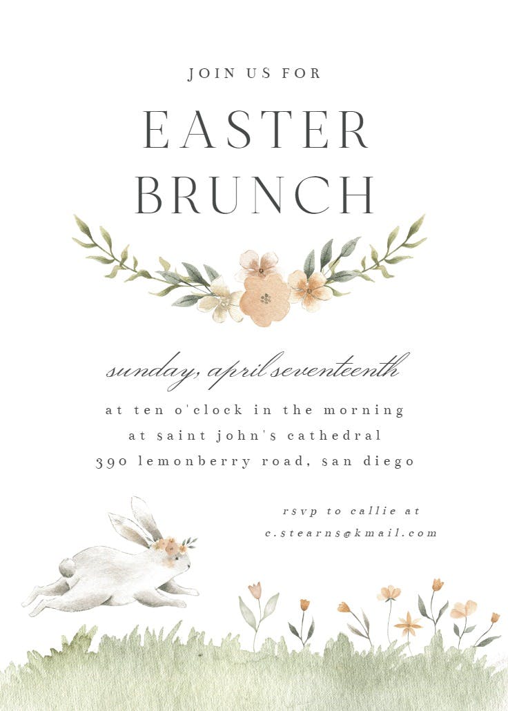 Easter spring - invitación para brunch