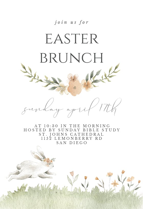 Easter spring - brunch & lunch invitation