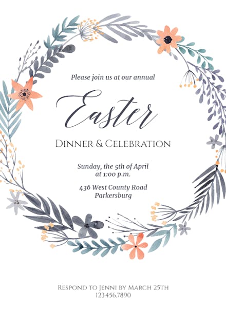 Easter Invitation Templates Free Greetings Island