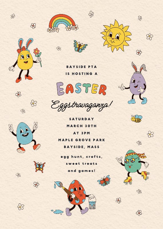 Eggs at work - easter invitation
