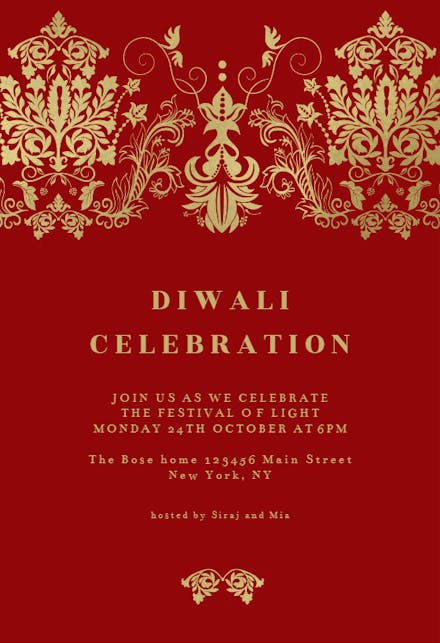 Elegant Diwali - Diwali Invitation