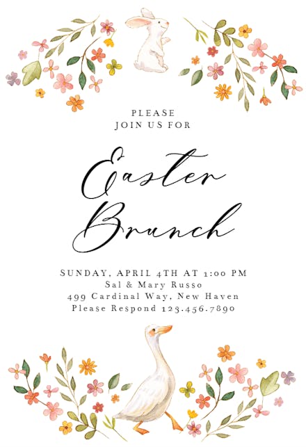 Farm Animal - Easter Invitation Template (Free) | Greetings Island Farm Animal - Easter Invitation Template (Free) | Greetings Island