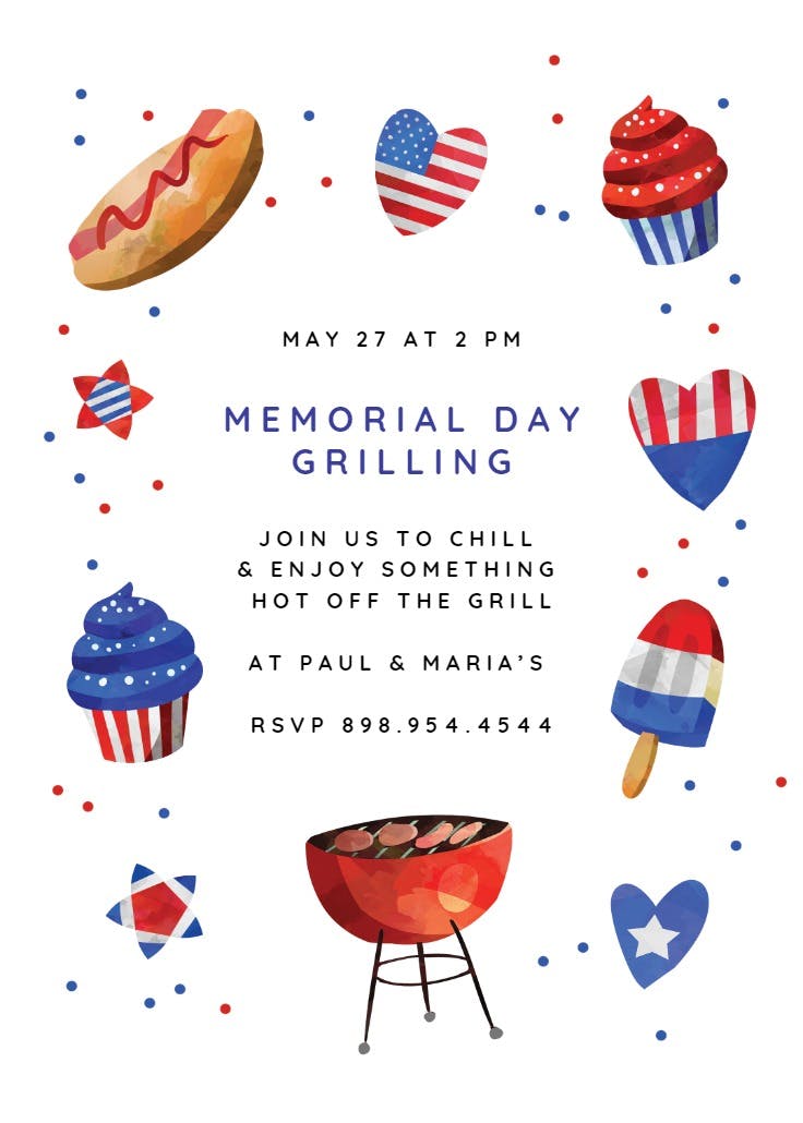 Festive flavors - memorial day invitation