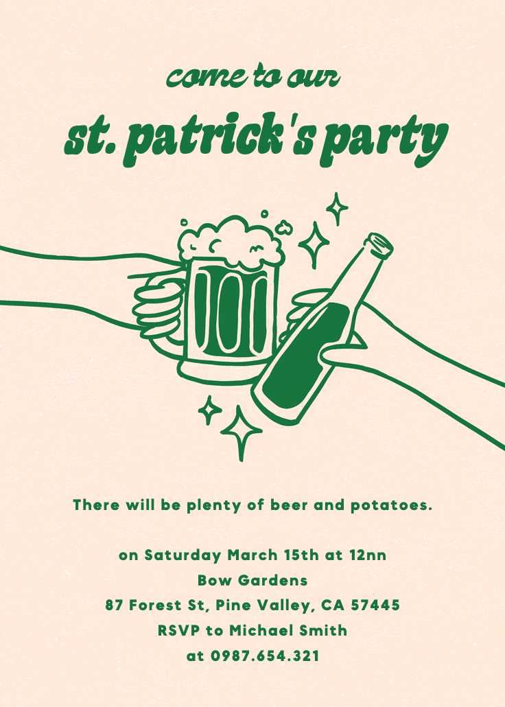 Fizzy fun - invitación para el día de san patricio