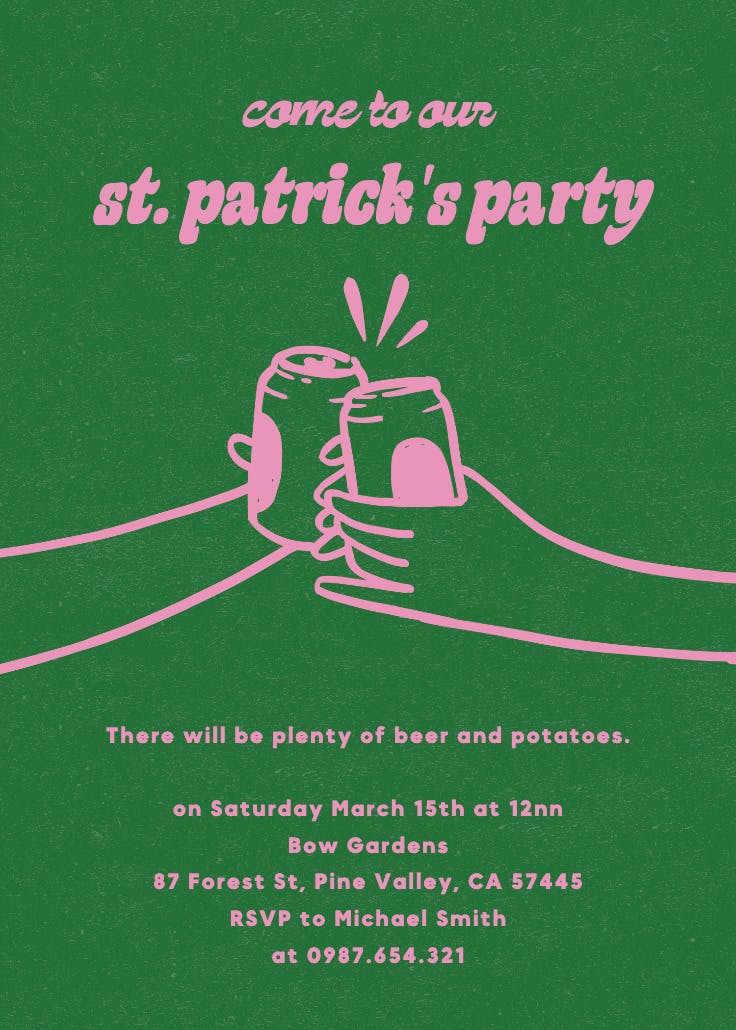 Fizzy fun - invitación para el día de san patricio