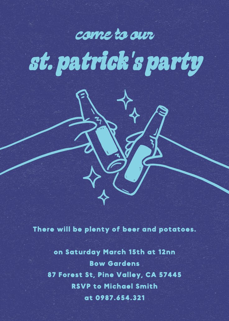 Fizzy fun - invitación para el día de san patricio