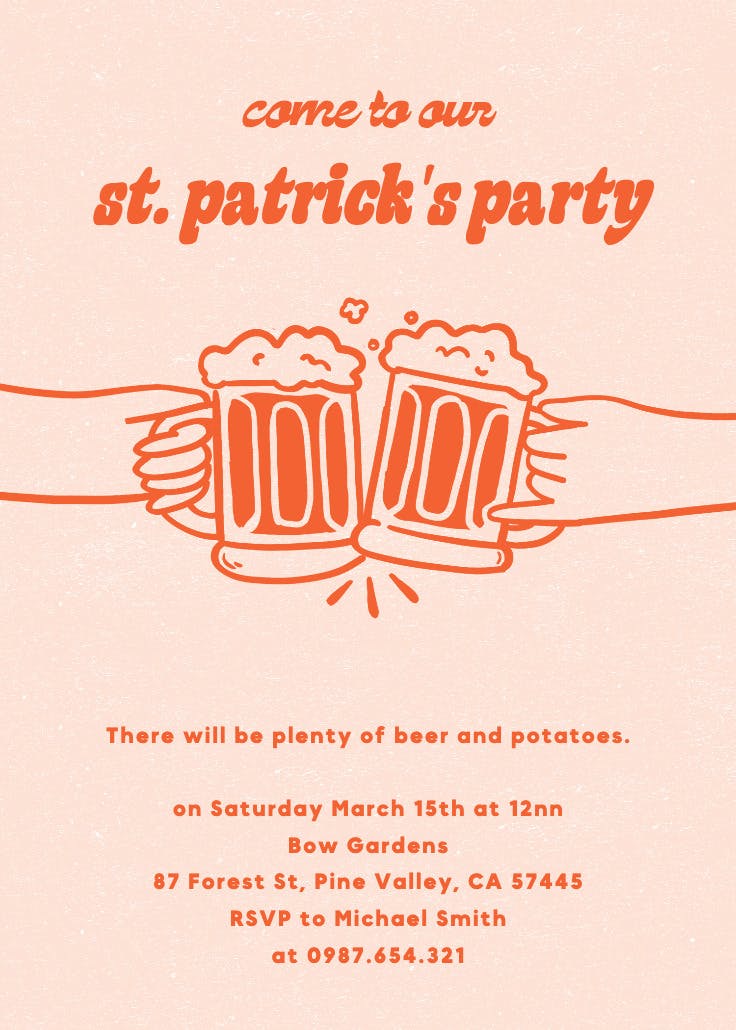 Fizzy fun - invitación para el día de san patricio