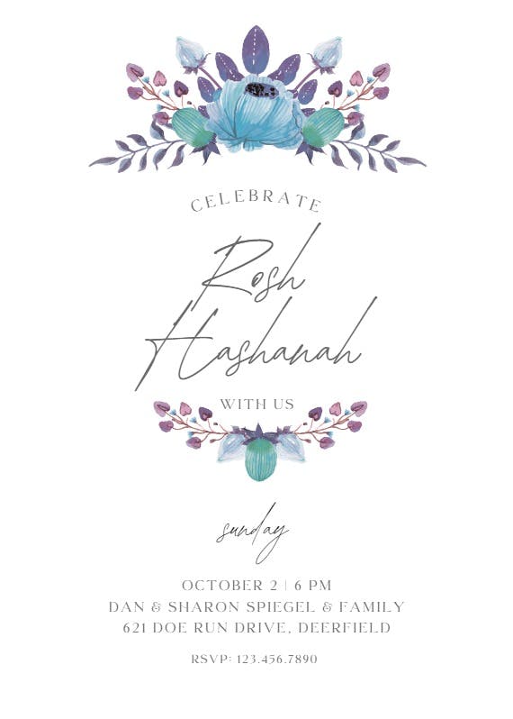 Floral accents - holidays invitation