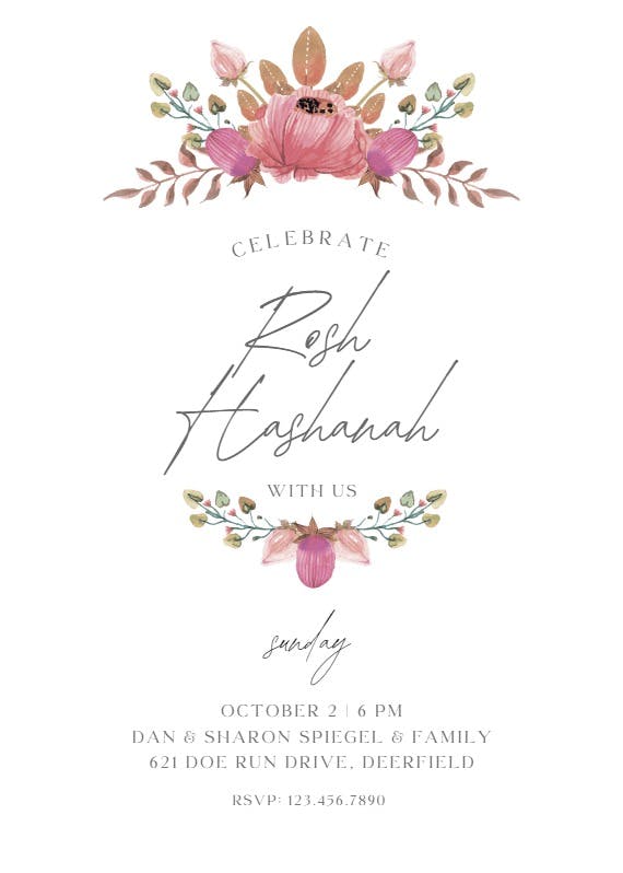 Floral accents - holidays invitation