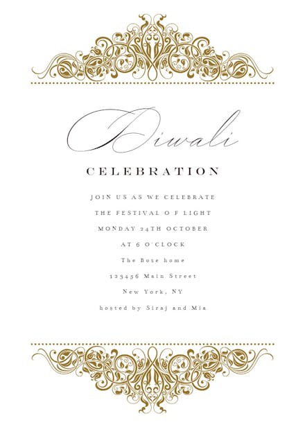 Formal ornaments - diwali invitation