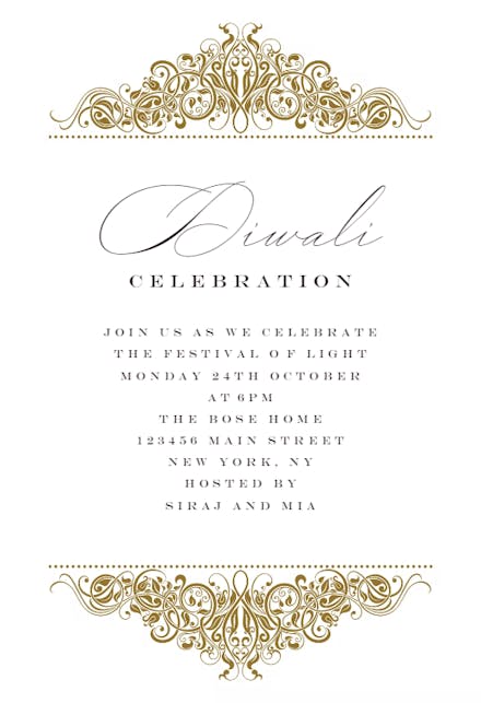Formal Ornaments - Diwali Invitation