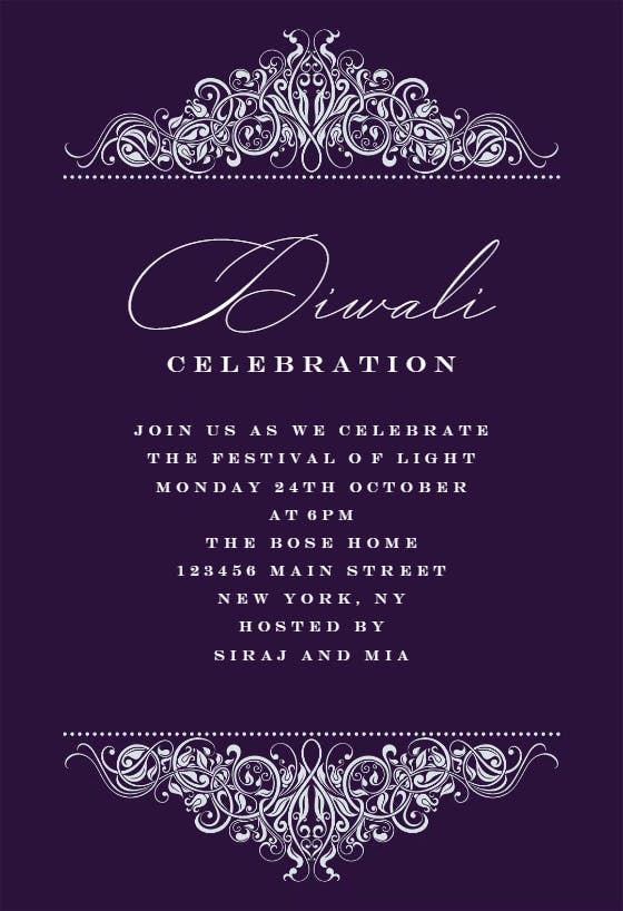 Formal ornaments - diwali invitation