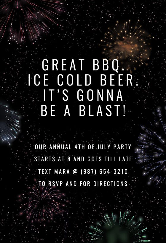 Fourth of july blast -  invitación para el 4 de julio