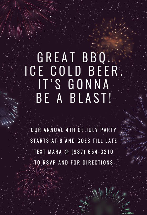 Fourth of july blast -  invitación para el 4 de julio