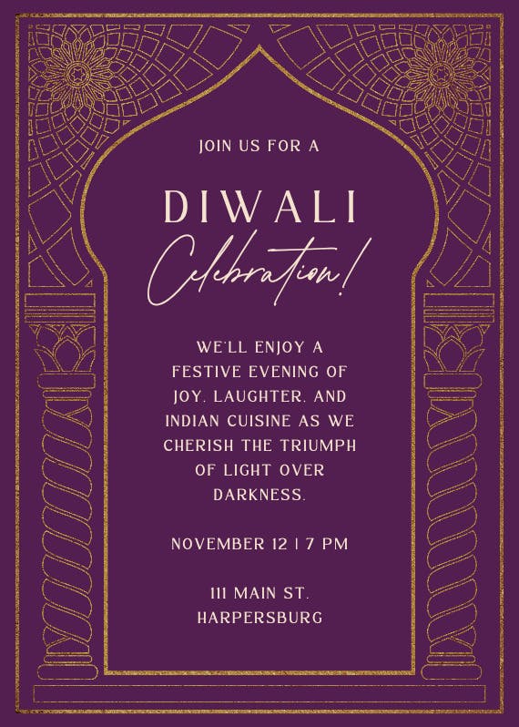 Geometric arch - invitación para el festival de diwali