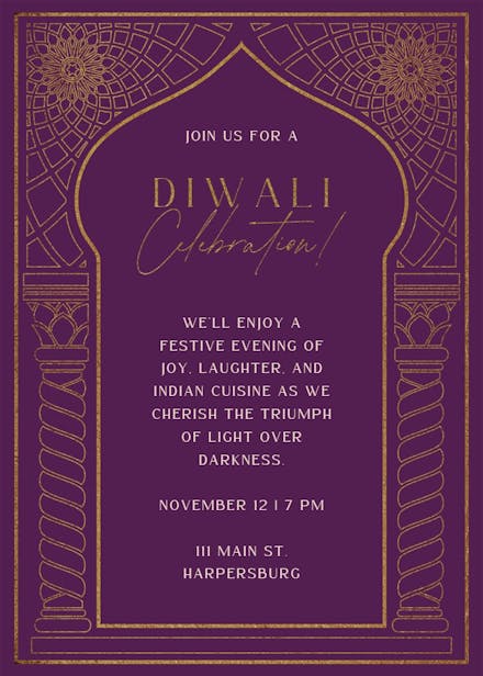 Geometric arch - diwali invitation