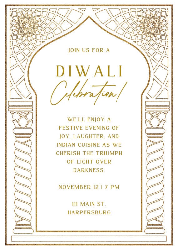 Geometric arch -  invitacione para el festival de diwali