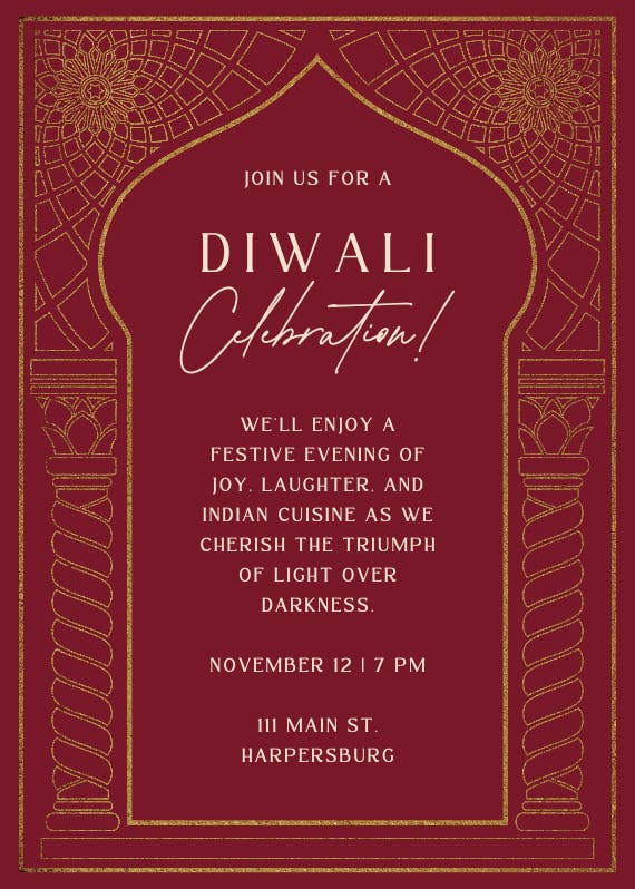 Geometric arch - invitación para el festival de diwali