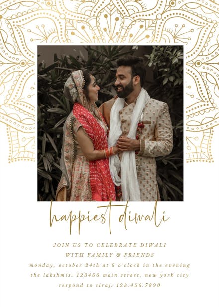 Gold mandalas celebration - holidays invitation