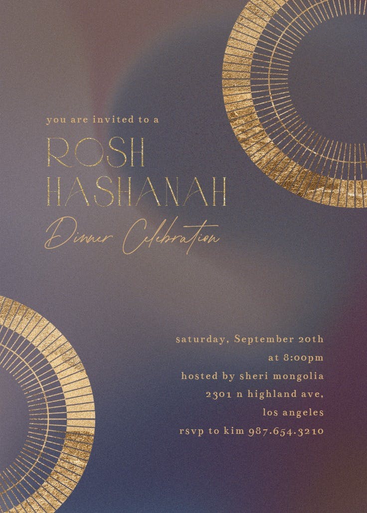 Golden dust - rosh hashanah invitation