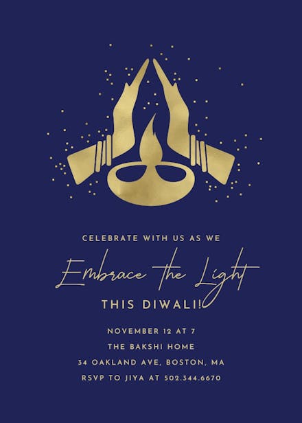 Golden prosperity - diwali invitation