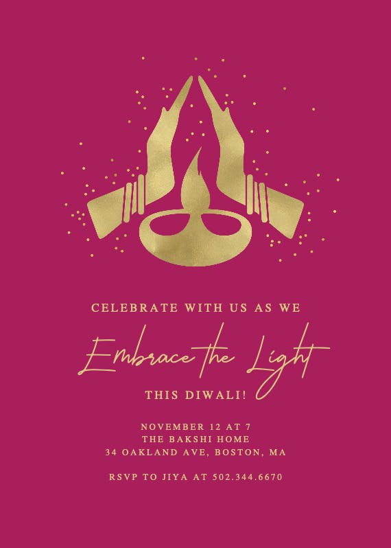 Golden prosperity - invitación para el festival de diwali